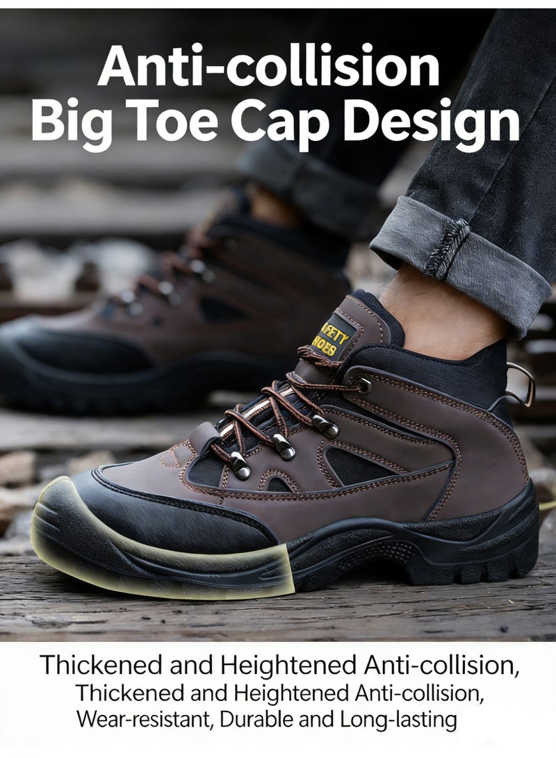 Sky View Safety Work Boots Waterproof Steel Toe shoes For Men, Leather Steel Toe Shoes Non Slip Resistant  Indestructible Lightweight Construction footwear - Image 5